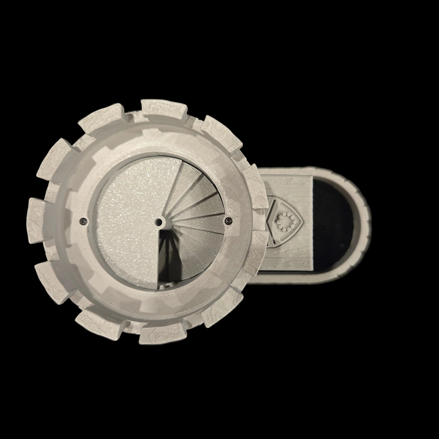Top view inside the Vision Dice Tower prototype